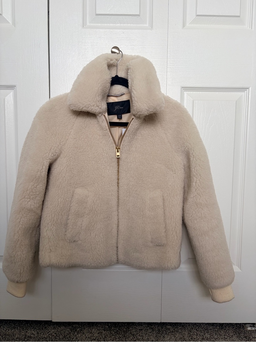 NWT J.Crew Plush Fleece Bomber Jacket/Teddy Sherpa Faux Sherling Size XXS